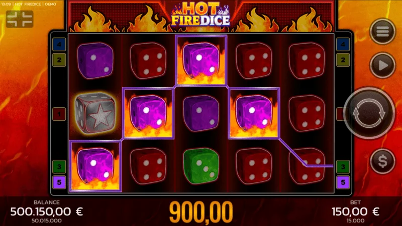 Hot Fire Dice - grunnspill og utvidende Fire Blaze-symbol